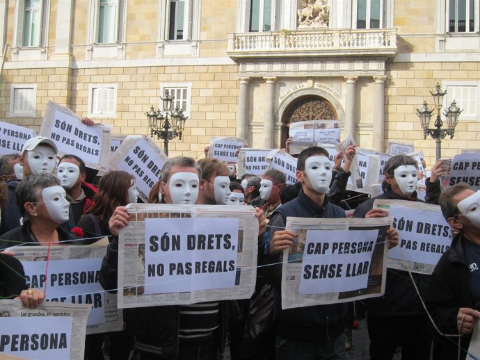 Protesta 'sin techo' en Barcelona