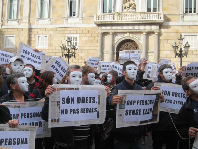 Protesta 'sin techo' en Barcelona