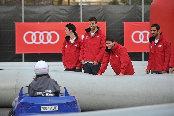 Los jugadores blaugranas en un evento de Audi