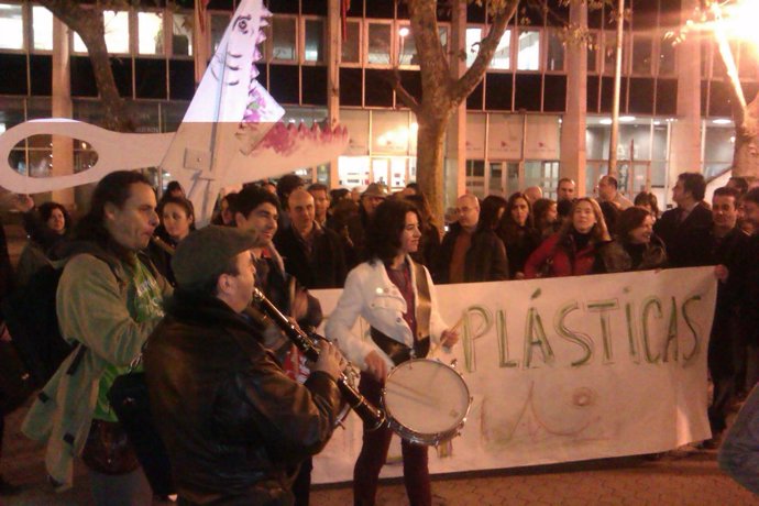 Protesta de los profesores de música y plástica en Santander. 22 noviembre 2012