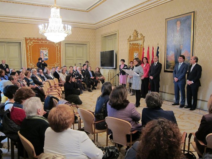 Milagros Marcos en el acto contra la violencia de género