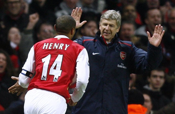 Thierry Henry y Arsene Wenger