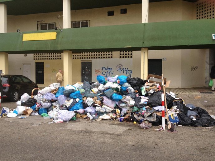 Imagen de archivo de la huelga de basura en Jerez