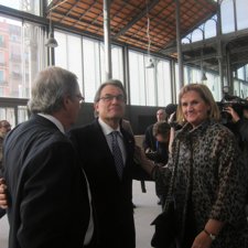 Artur Mas, junto a Xavier Trias y Núria de Gispert