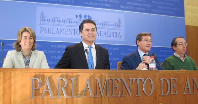 Los portavoces del PP-A en la comisión de investigación de los ERE, hoy