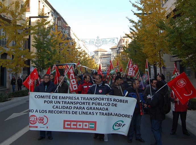 Manifestación de los trabajadores de Rober