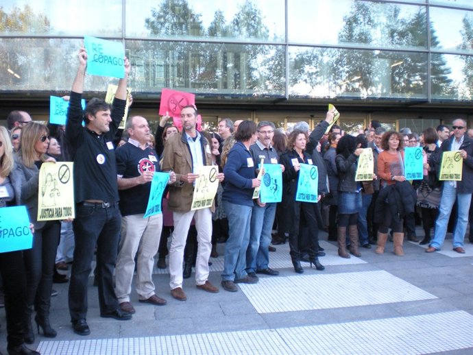 Jueces y funcionarios en la concentración en Valencia