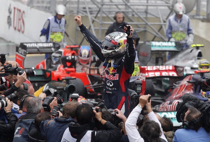 Sebastian Vettel, campeón del mundo, en el GP Brasil