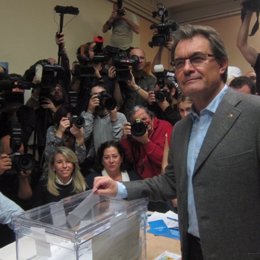 Artur Mas, en la votación de las elecciones