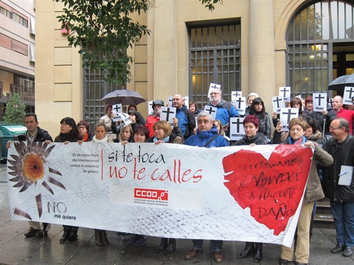 Delegados de CCOO contra la violencia de género.