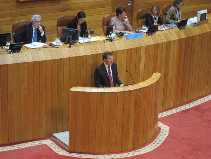 Alberto Núñez Feijóo en la sesión de investidura.