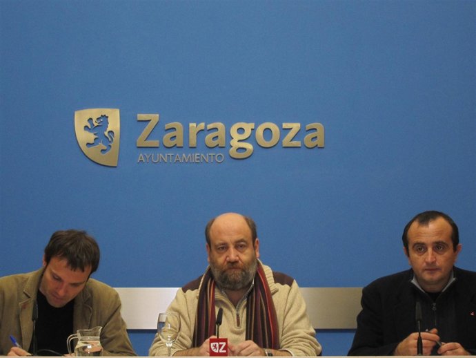 Los tres concejales de IU en el Ayuntamiento de Zaragoza