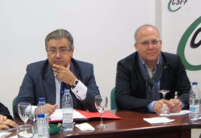 El presidente del PP-A, Juan Ignacio Zoido, hoy en CSI-F