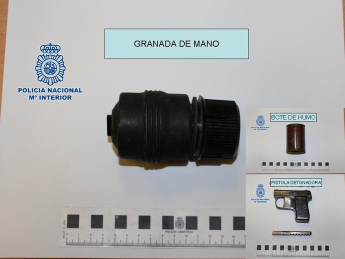 Granada de mano encontrada en un domicilio