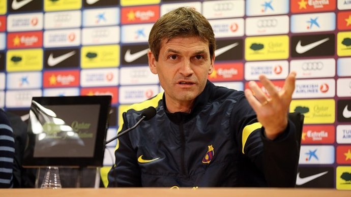 El entrenador del FC Barcelona, Tito Vilanova, en rueda de prensa
