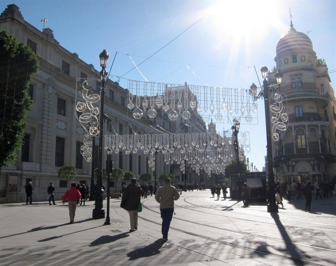 Iluminación de Navidad en el centro de Sevilla