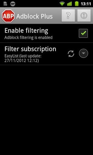 Aplicación para Android Adblock