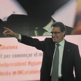  Artur Mas, en un mitin en Lleida