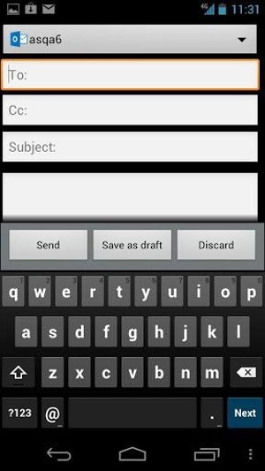 Aplicación de Outlook.Com para Android
