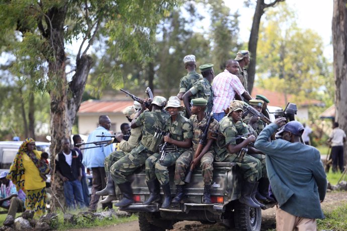Combatientes del Movimiento 23 de Marzo (M23), en la RDC