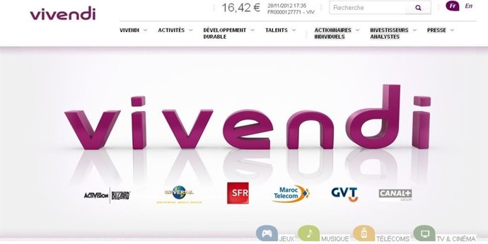 Página web de Vivendi