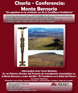 Cartel de la conferencia sobre el Monte Bernorio