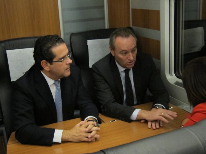 Fabra con Bellver en el AVE a Requena