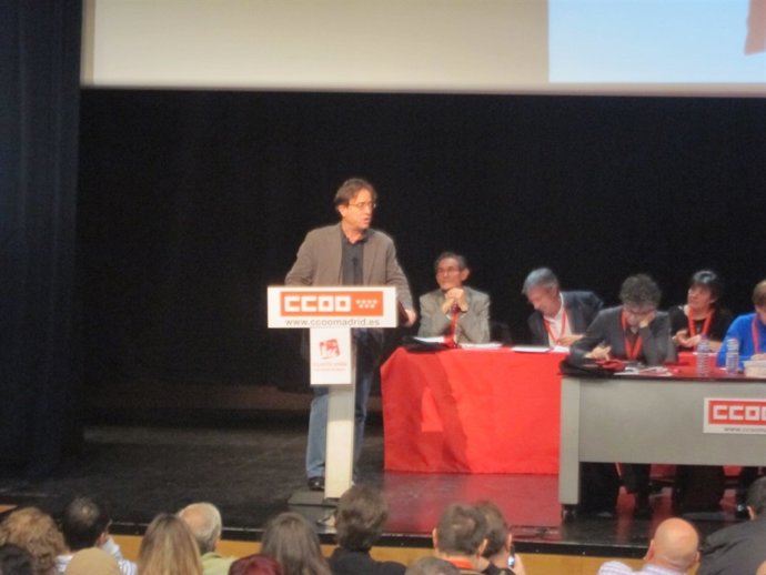 Javier López, en la asamblea de IU-CM