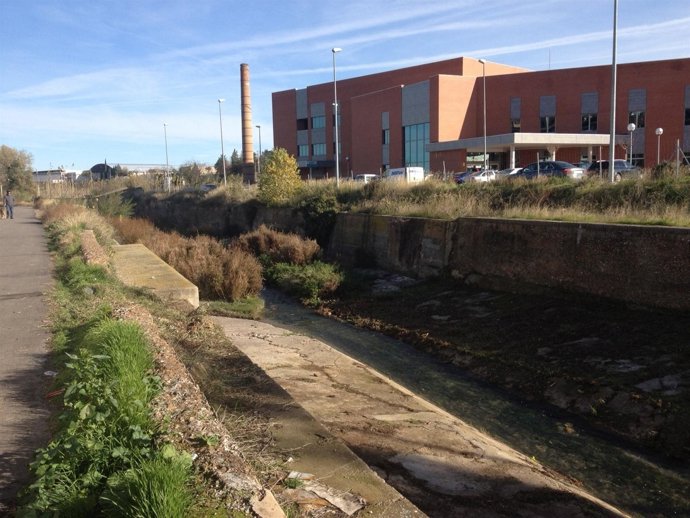 Obras en el cauce del río Queiles, en Tarazona (Zaragoza)