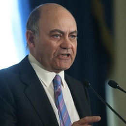 El presidente de la patronal (CEOE), Gerardo Díaz Ferrán en un desayuno informat