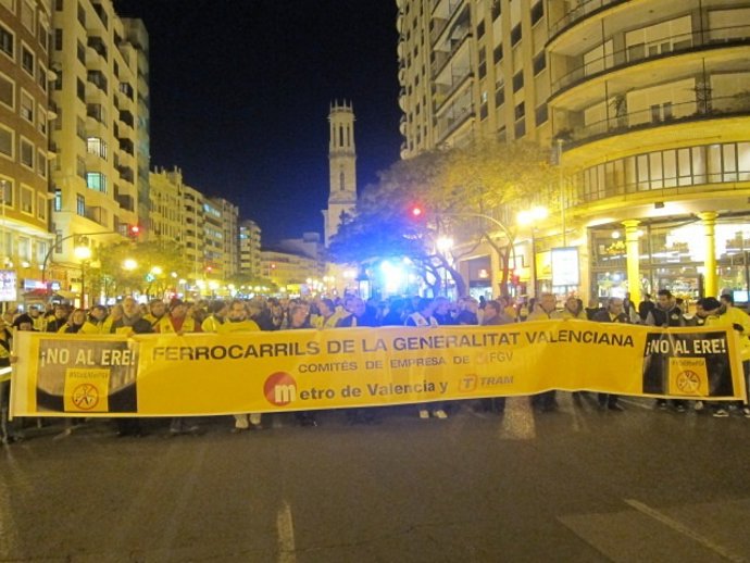 Manifestación de los trabajadores de FGV 