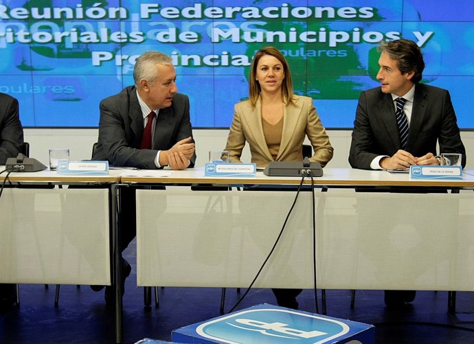 Javier Arenas, María Dolores de Cospedal e Íñigo de la Serna