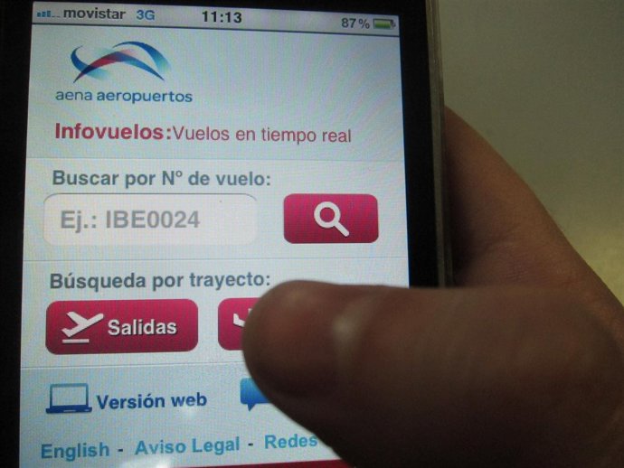 Servicio Infovuelos con la aplicación aena.Mobi