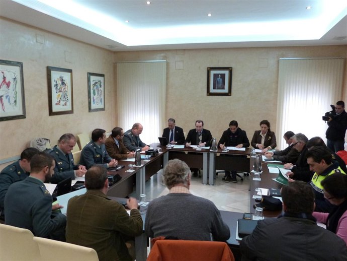 Comisión técnica reunida en Almonte. 