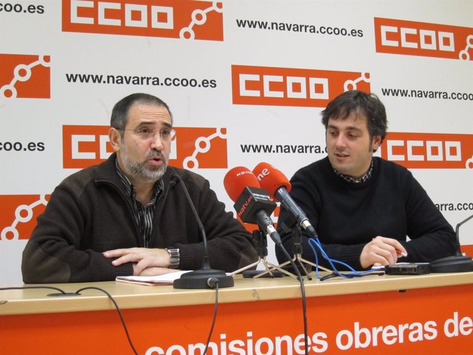 José María Molinero y Daniel Hernández, de CCOO de Navarra.