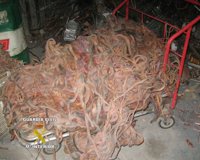 Cinco detenidos por el robo de más de 2.000 kilos de cable de cobre en dos meses