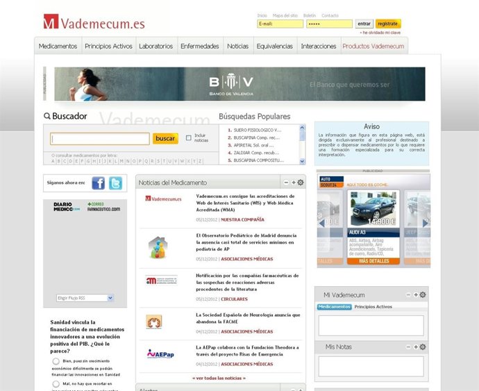 Página web Vademecum