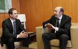 Rubalcaba con el ministro danés de Asuntos Europeos