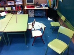 Imagen de la losa que cayó en el aula de Infantil