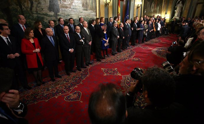 Rajoy, Posada y García-Escudero en el acto de la Constitución