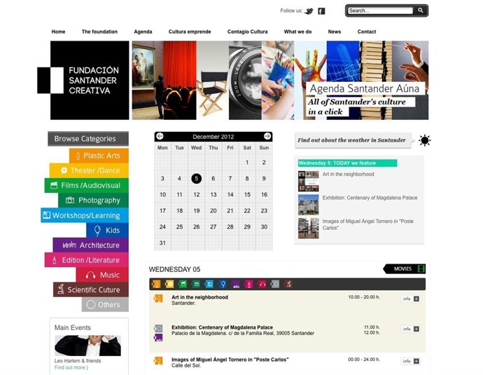 Agenda Santader Aúna en inglés