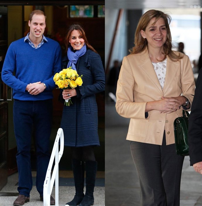 Montaje Duques de Cambridge e Infanta Cristina