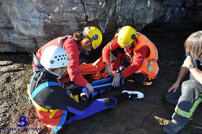 Un momento del rescate