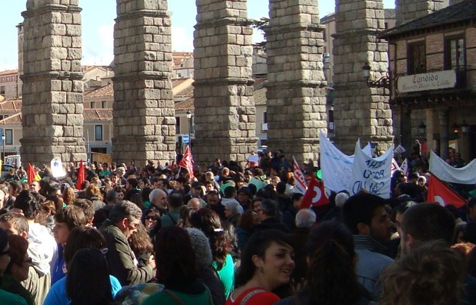 Concentración estudiantil en Segovia el pasado noviembre