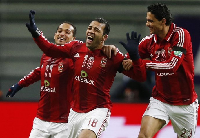 El Al Ahly celebra un gol ante el Sanfrecce Hiroshima