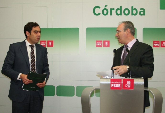 Amor y Durán en la sede del PSOE de Córdoba