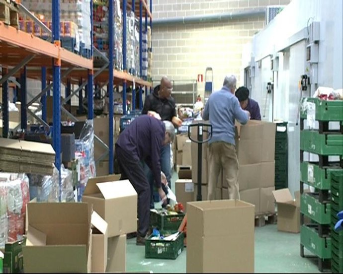 Imagen del almacen del Banco de Alimentos de Bizkaia, en Basauri