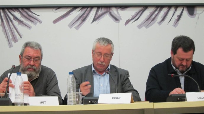 Los secretarios generales de UGT y CCOO, Cándido Méndez e Ignacio F. Toxo