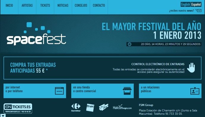 Página web de Spacefest