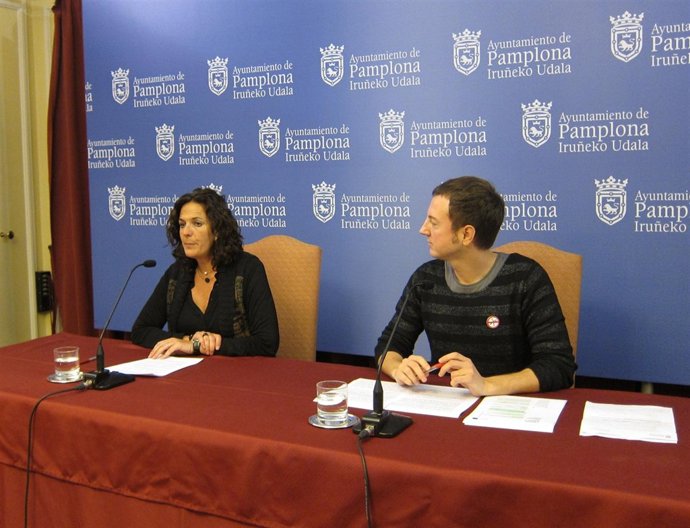 Itziar Gómez y Aitor Lakasta, concejales de NaBai en Pamplona.